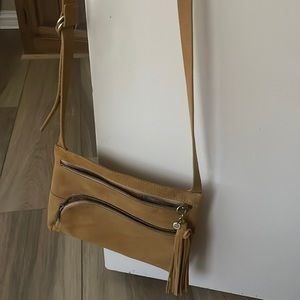 HOBO crossbody bag, adjustable strap, suede, like new